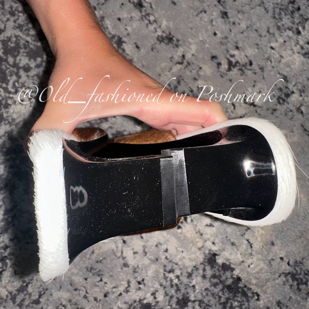 MANGO Leather Cow Print Mules - Picture 12 of 13